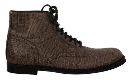 Cizme Brogue Derby Elegante de Crocodil Dolce &amp; Gabbana