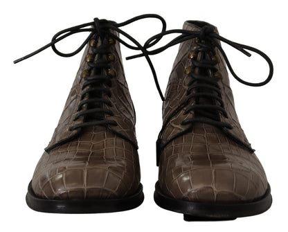 Cizme Brogue Derby Elegante de Crocodil Dolce &amp; Gabbana