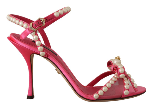 Dolce &amp; Gabbana Elegant Pink Pearl Pyntet hæle sandaler