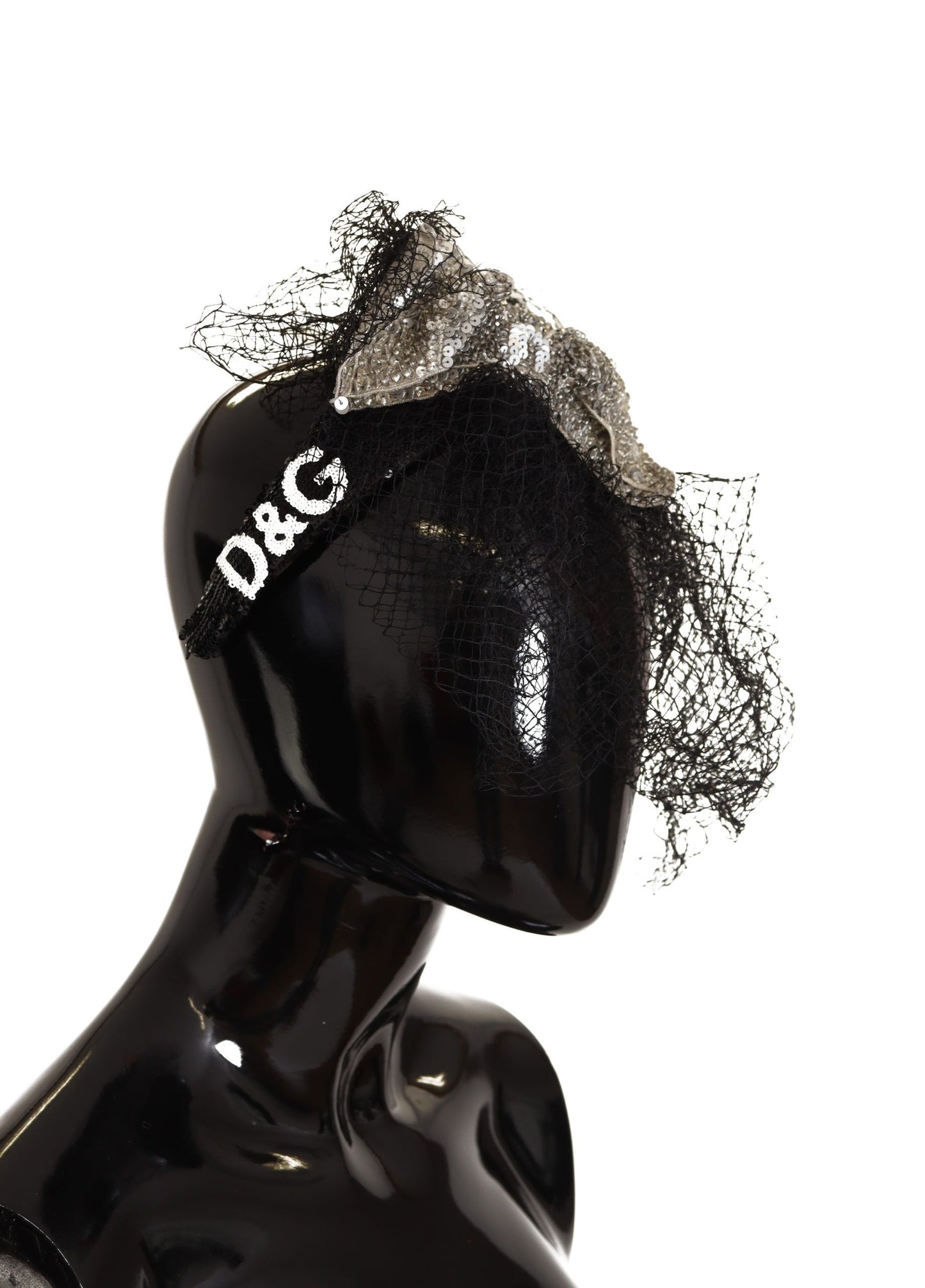 Dolce &amp; Gabbana Glamorous Black Pailletter Designer Diadem