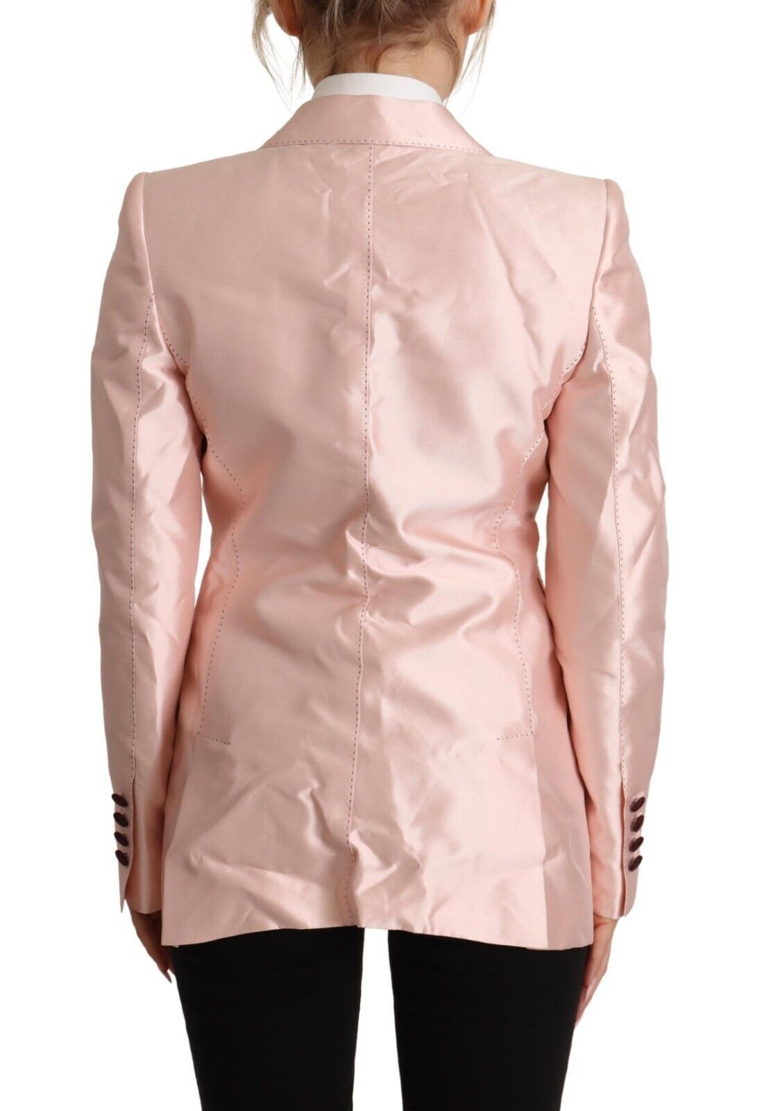 Dolce & Gabbana Elegant Pink Silk Blazer Jacket