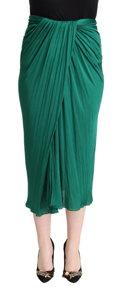 Dolce &amp; Gabbana Elegant Plisseret Højtaljet Midi-nederdel