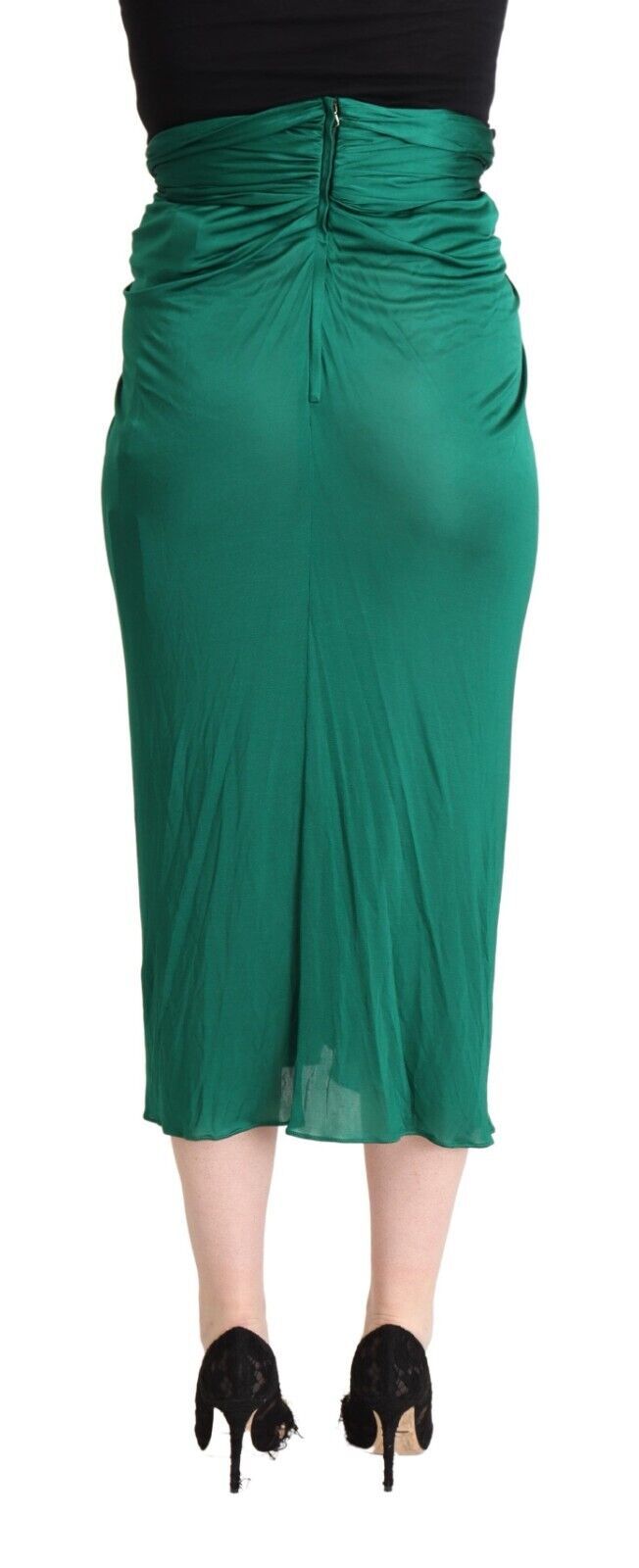 Dolce &amp; Gabbana Elegant Plisseret Højtaljet Midi-nederdel