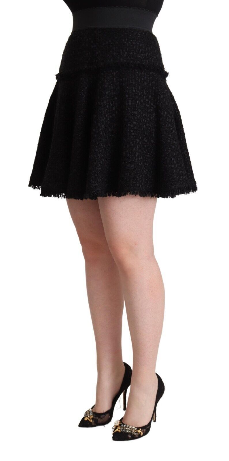 Dolce &amp; Gabbana Elegant Strikket A-Line Mini Nederdel