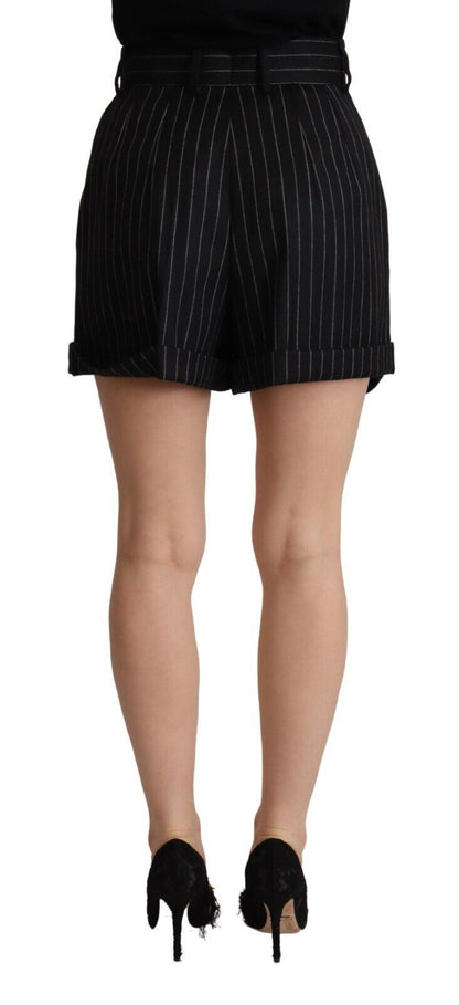 Dolce &amp; Gabbana Elegante Højtaljede Stribede Bermudashorts