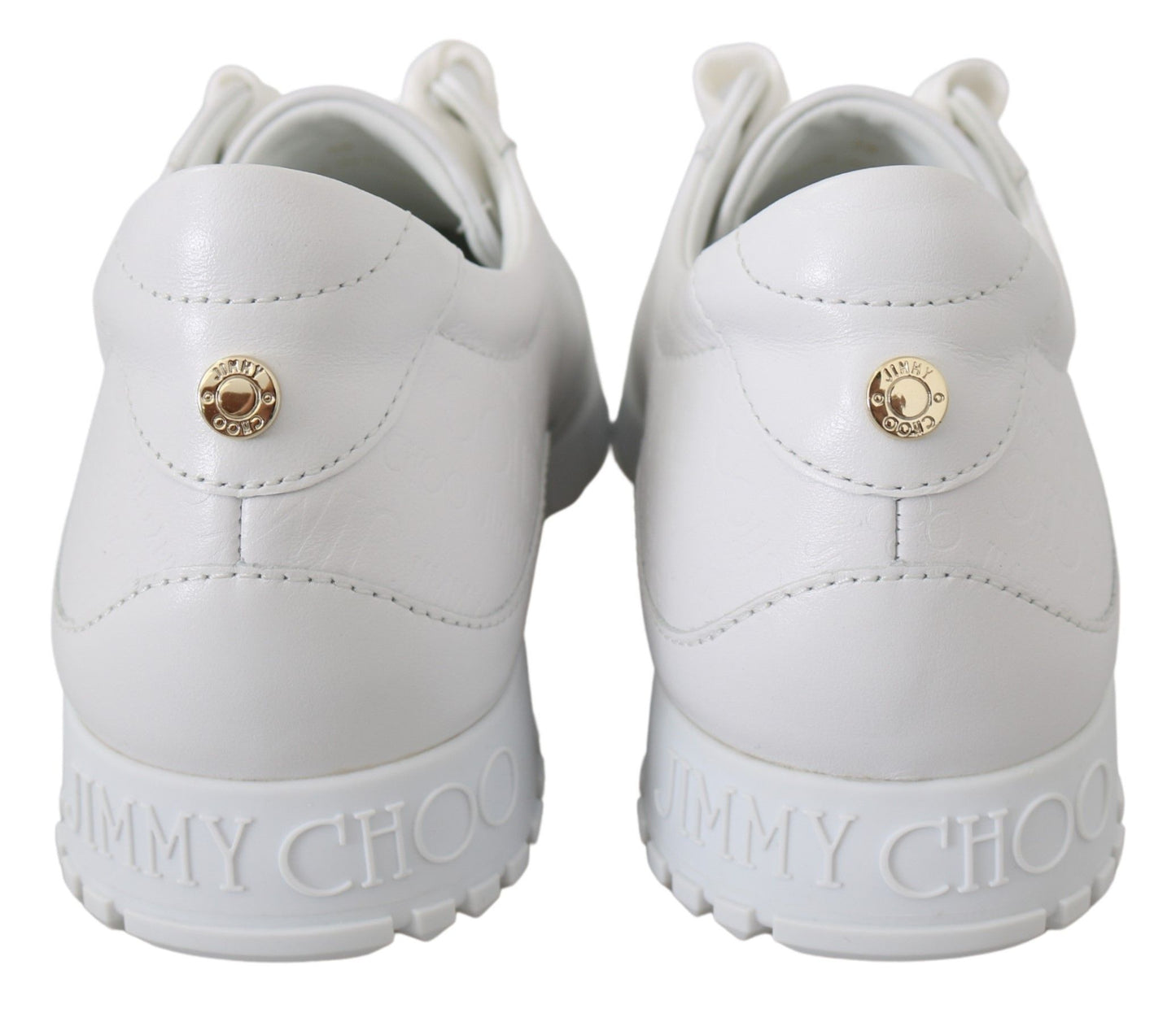 Jimmy Choo Elegante hvide lædersneakers