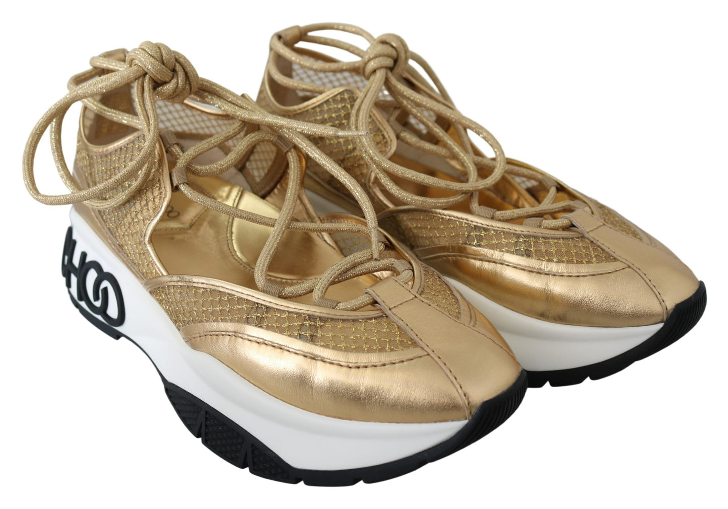 Jimmy Choo Golden Glamour Mesh læder sneakers