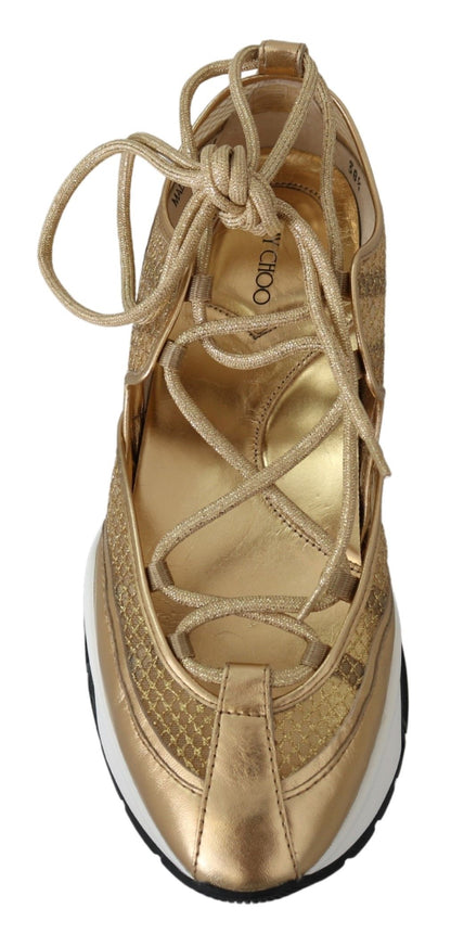 Jimmy Choo Golden Glamour Mesh Lædersneakers