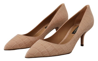 Dolce &amp; Gabbana Elegante Beige Læderpumps