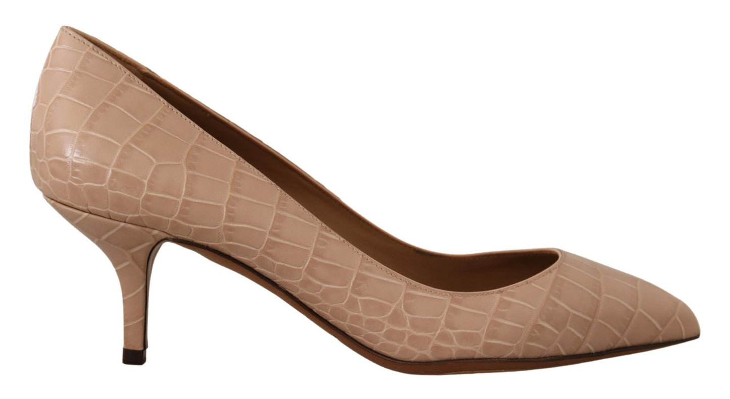 Dolce &amp; Gabbana Elegante Beige Læderpumps