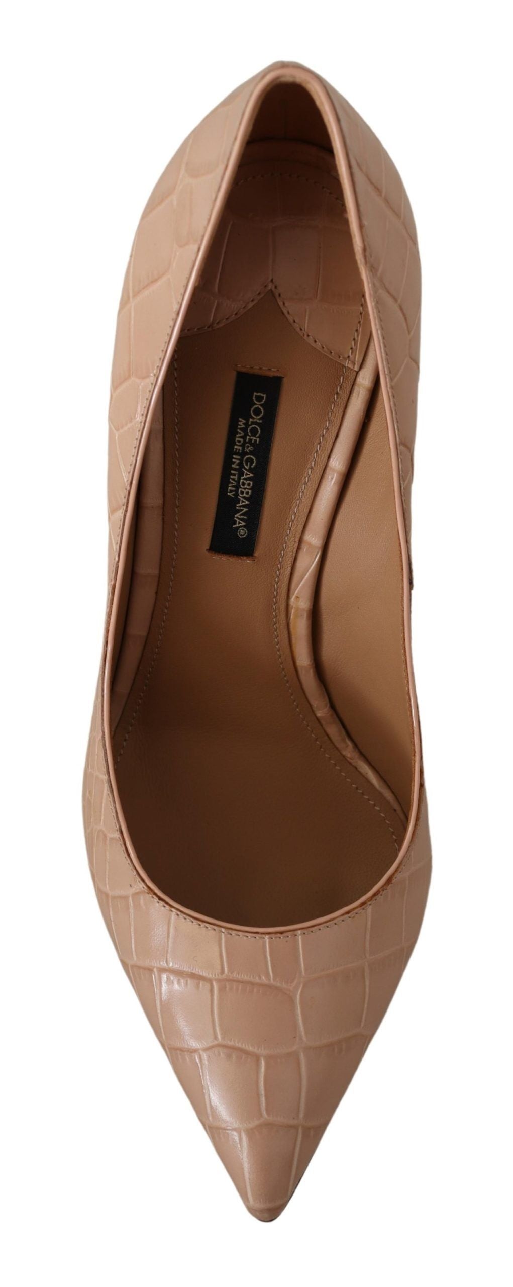 Dolce &amp; Gabbana Elegante Beige Nude Læderpumps