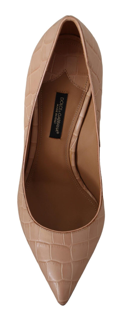 Dolce &amp; Gabbana Elegante Beige Nude Læderpumps