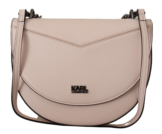 Karl Lagerfeld Elegant Mauve Lys Pink Læder Skuldertaske