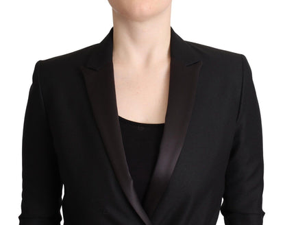 Costume National Elegant Sort Dobbeltradet Blazer