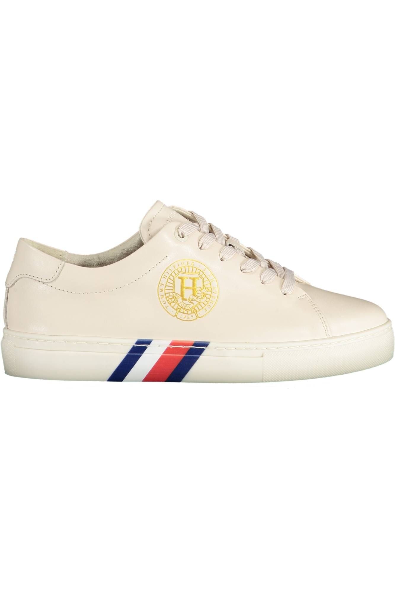 Tommy Hilfiger Beige Læder Sneaker til kvinder