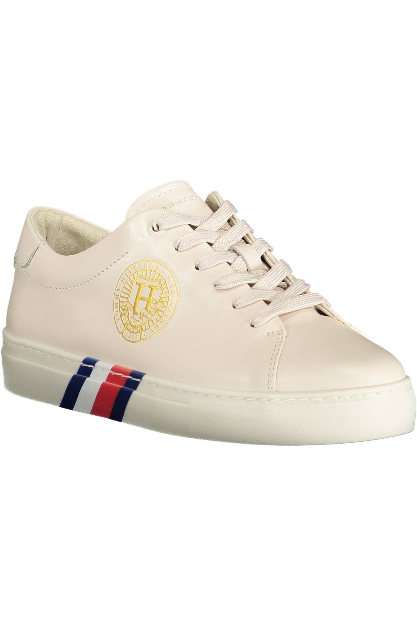 Tommy Hilfiger Beige Læder Sneaker til kvinder