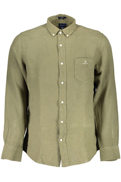 Gant Green Linen Men Shirt