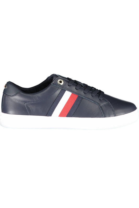 Tommy Hilfiger Blå Læder Sneaker til kvinder