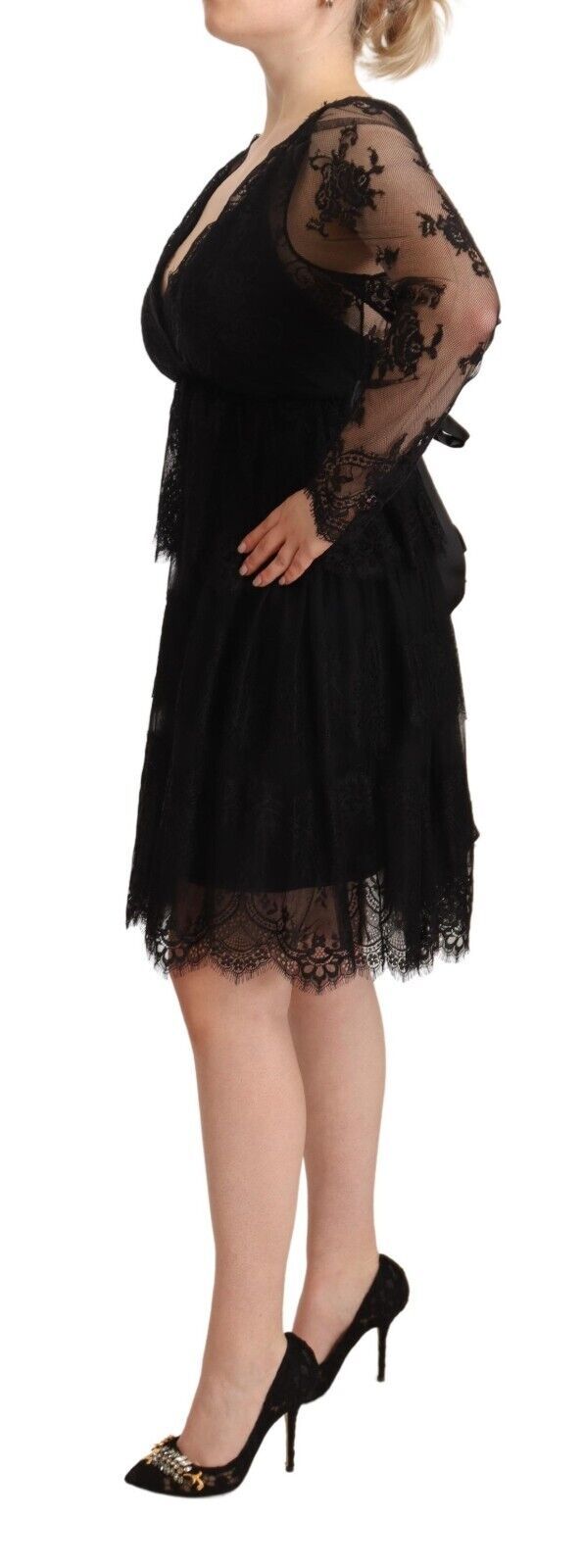 Aniye By Elegant Floral Lace Langærmet Shift Dress