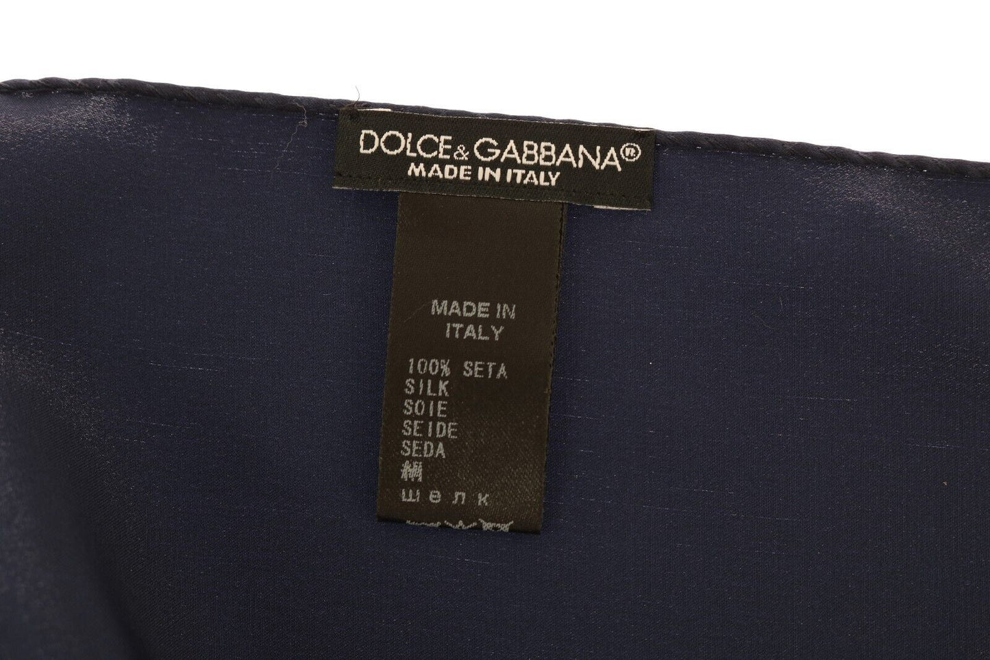 Dolce &amp; Gabbana Elegant Silk Pocket Square i skinnende blå