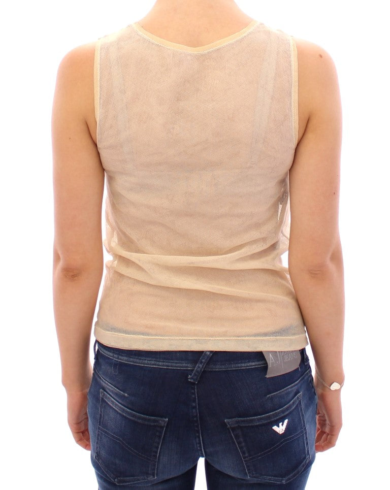 Dolce &amp; Gabbana Elegant Beige Tank Top Bluse