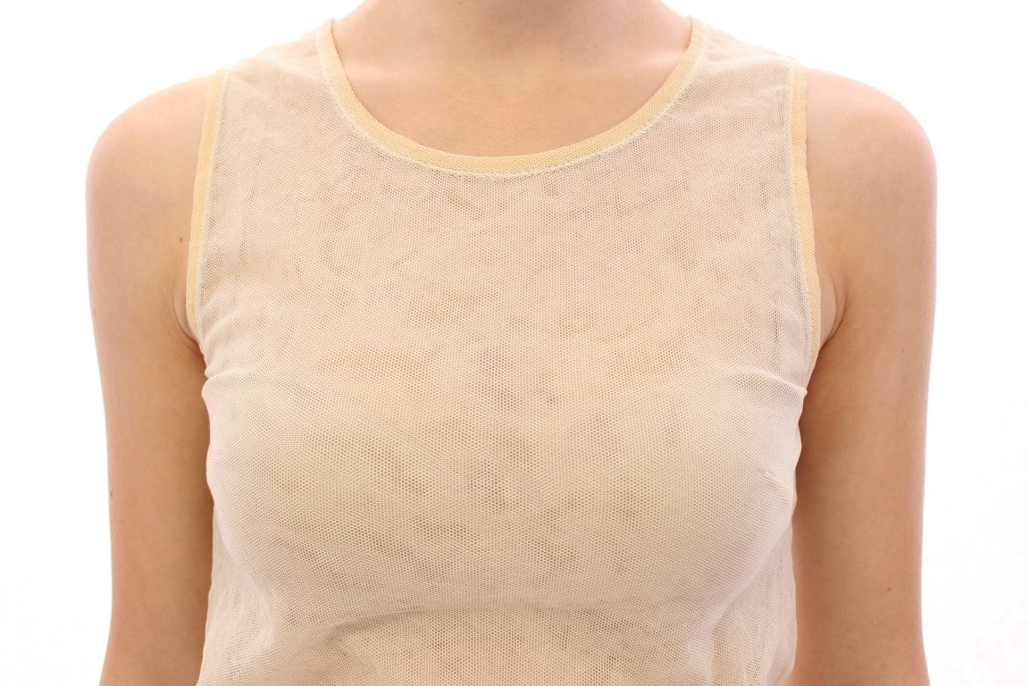 Dolce &amp; Gabbana Elegant Beige Tank Top Bluse