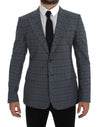 Dolce & Gabbana Elegant Blåternet Slim Fit Blazer