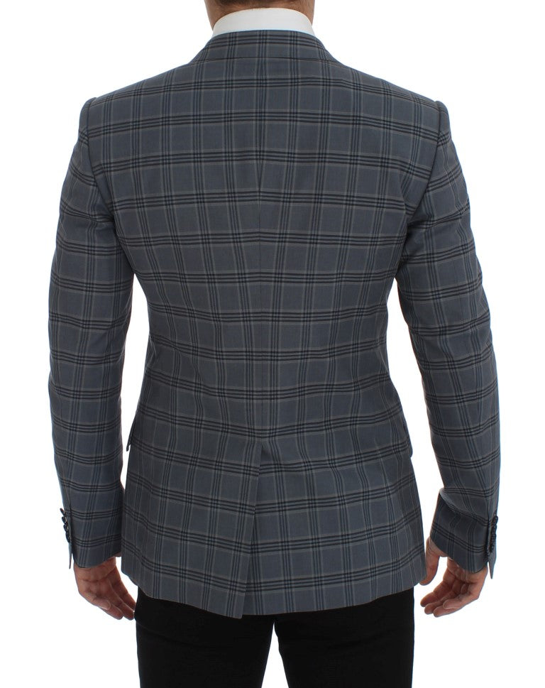 Dolce &amp; Gabbana Elegant Blåternet Slim Fit Blazer