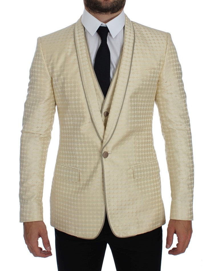 Dolce &amp; Gabbana sofistikeret beige polka prikket blazer &amp; vest