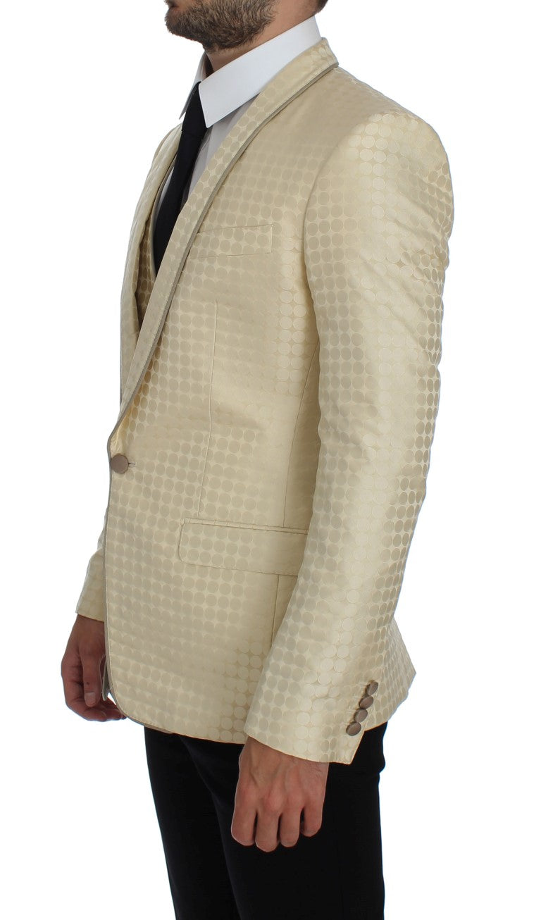 Dolce &amp; Gabbana sofistikeret beige polka prikket blazer &amp; vest