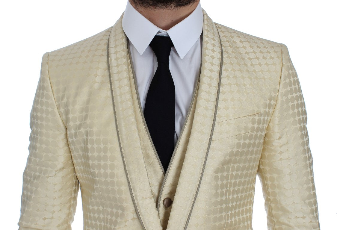 Dolce &amp; Gabbana sofistikeret beige polka prikket blazer &amp; vest