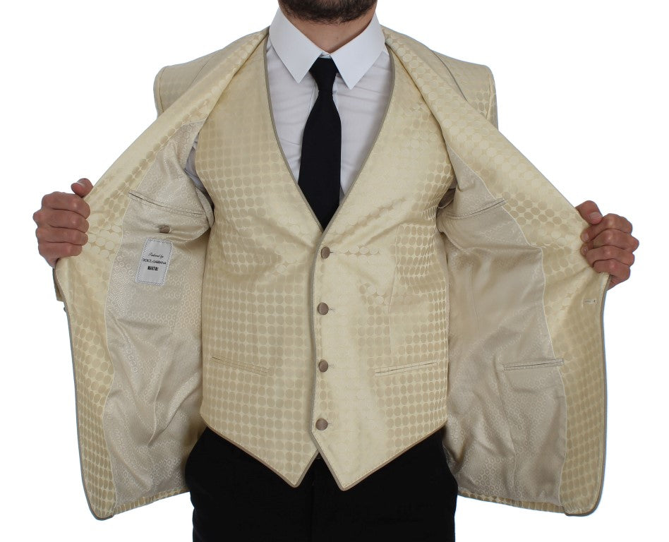 Dolce &amp; Gabbana sofistikeret beige polka prikket blazer &amp; vest