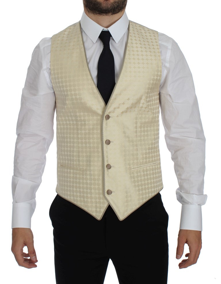 Dolce &amp; Gabbana sofistikeret beige polka prikket blazer &amp; vest