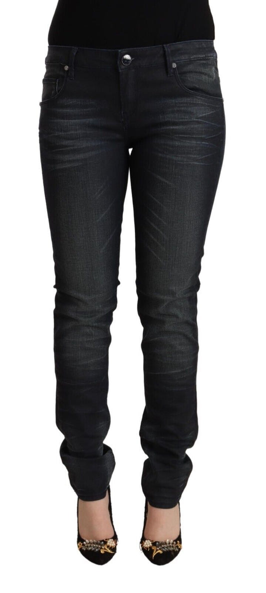 Acht slanke sorte vaskede slim fit jeans