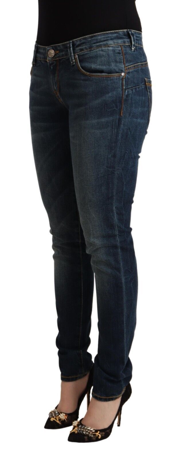 Acht Elegant Slim Fit denim jeans med lav talje