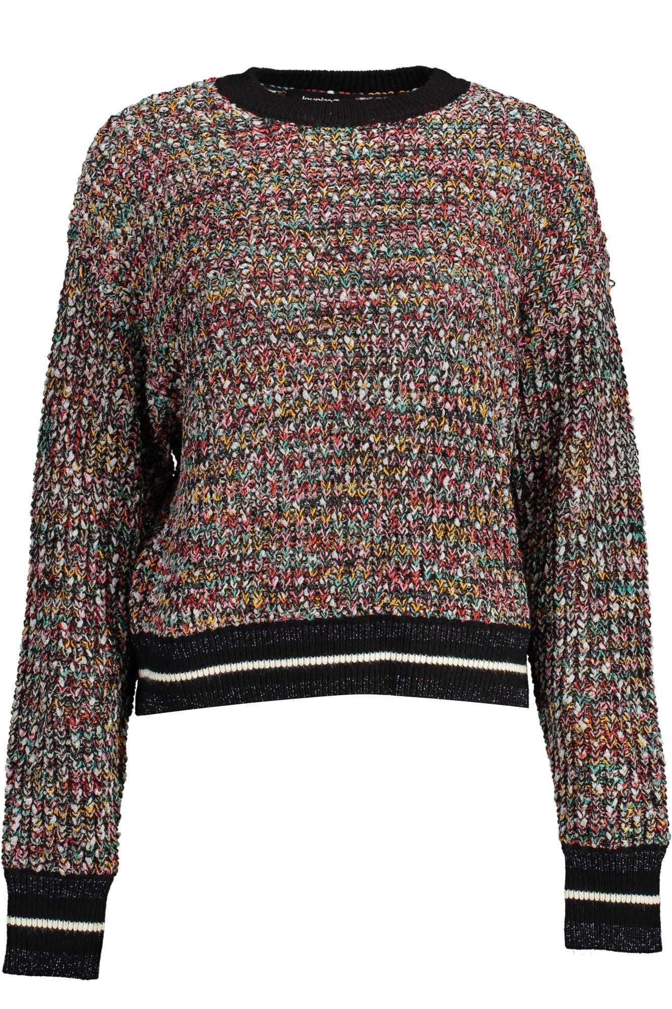 Desigual Enigmatic sort sweater med kontrasterende detaljer