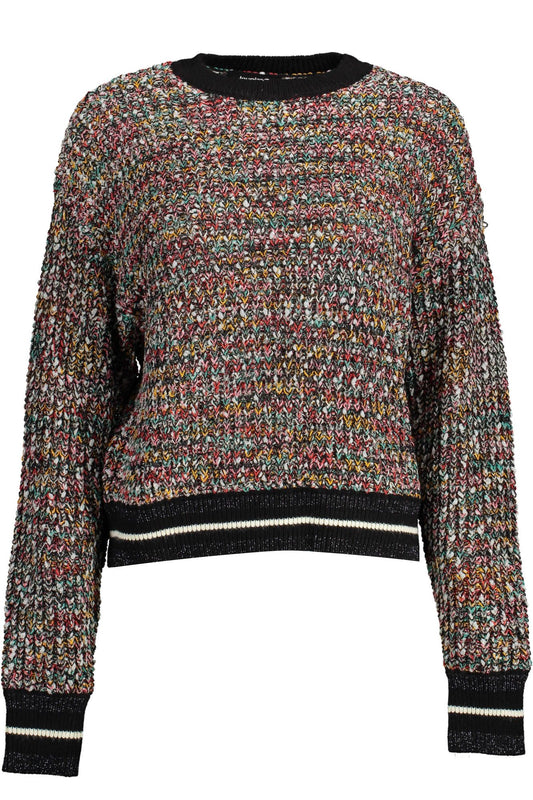 Desigual Enigmatic sort sweater med kontrasterende detaljer