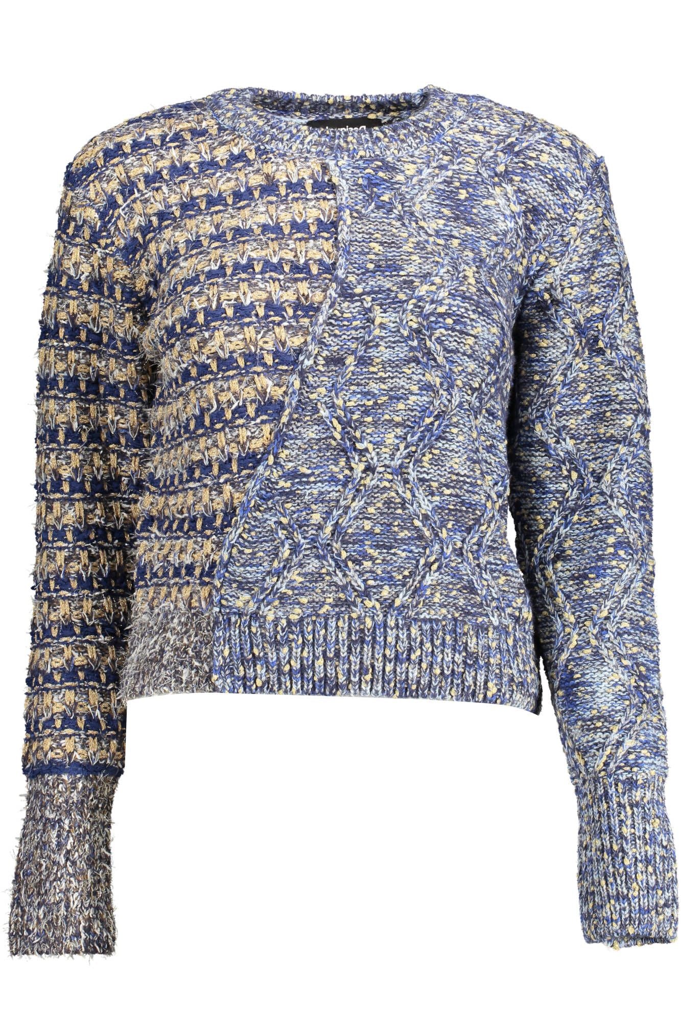 Desigual blå polyamid sweater til kvinder