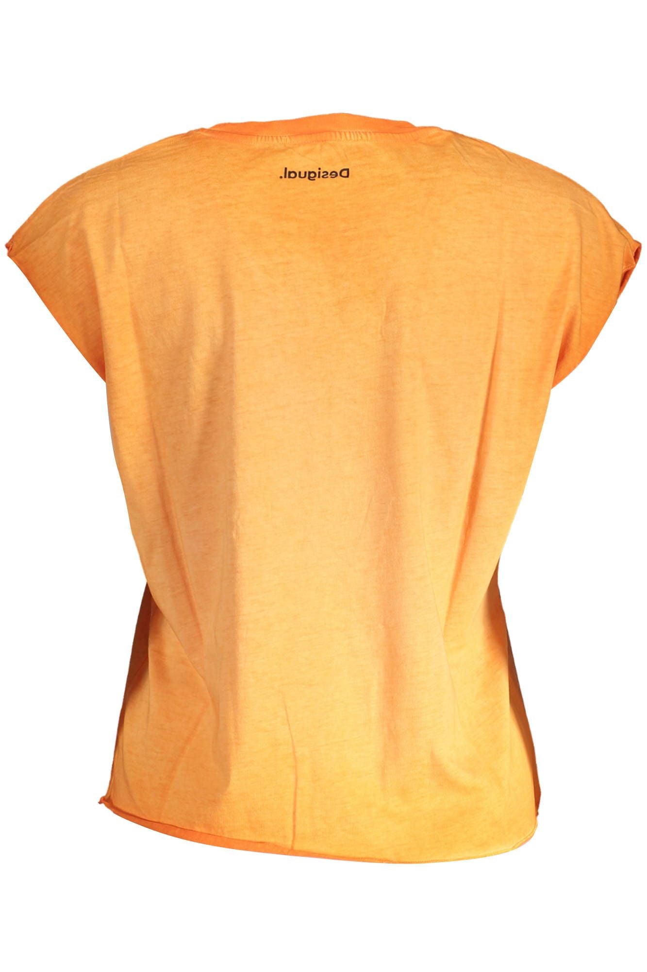 Desigual orange bomulds top til kvinder