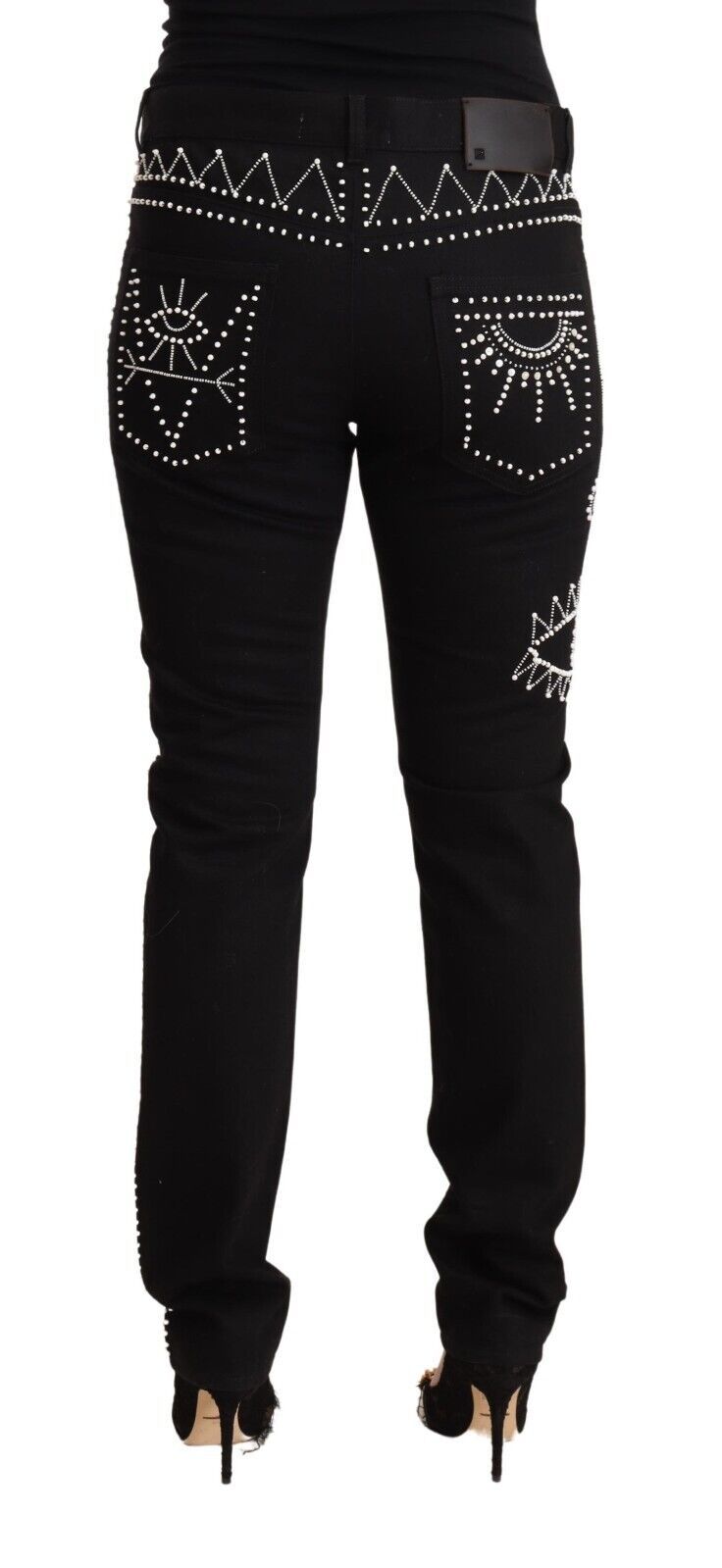 Valentino embellished sort mid-waist denim