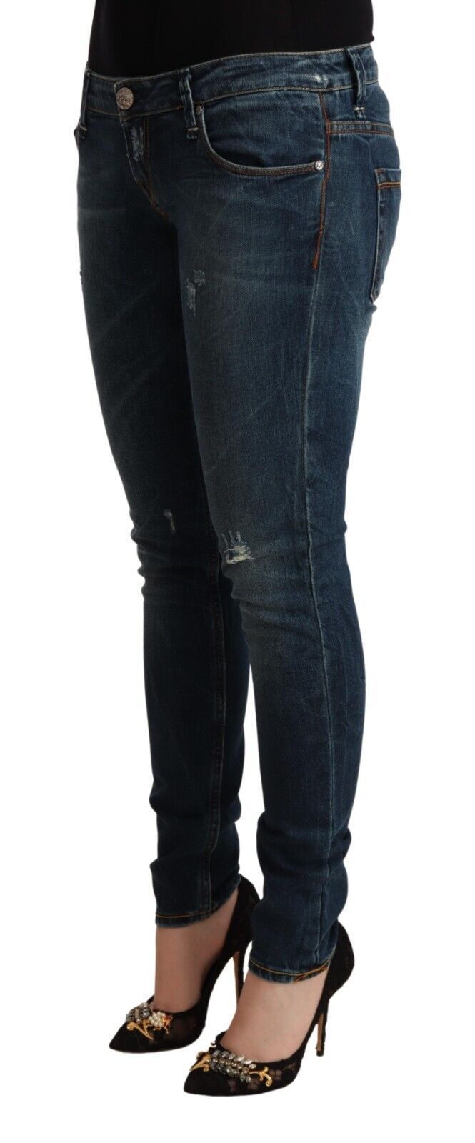 Acht Chic skinny denim jeans med lav talje