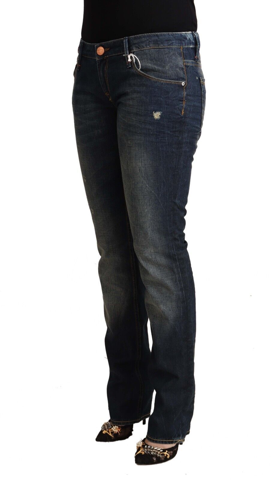 Acht Chic skinny denim jeans med lav talje