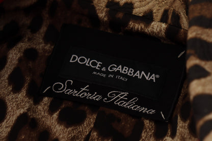 Dolce &amp; Gabbana Elegant Rød Leopard Trenchcoat