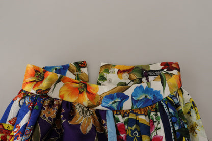 Dolce &amp; Gabbana højtaljet maxinederdel med sicilianske mønstre