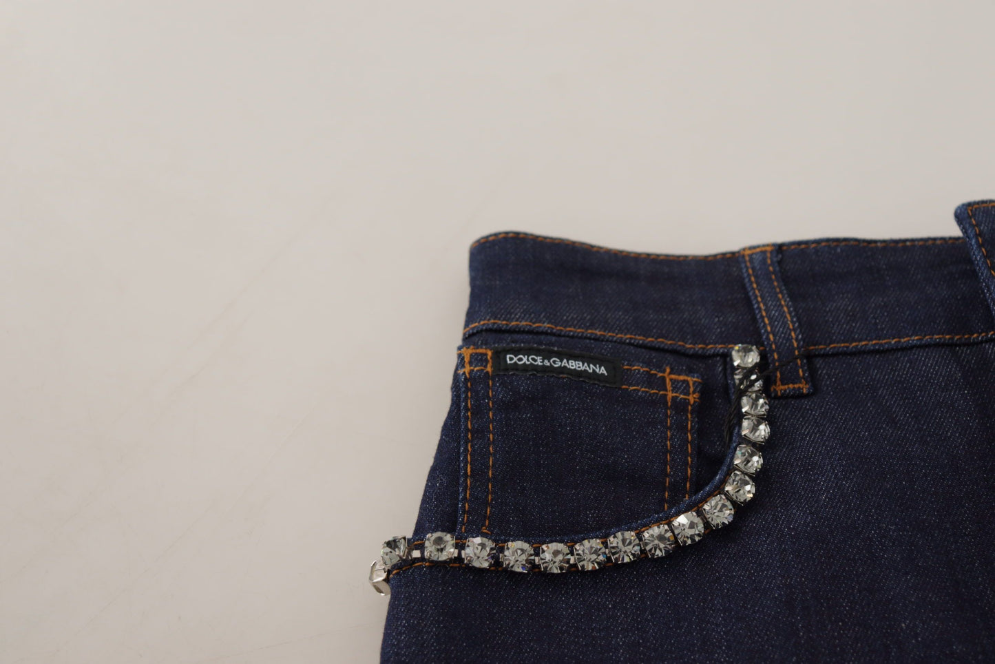 Dolce &amp; Gabbana Chic højtaljede hotpants shorts med krystaldetaljer
