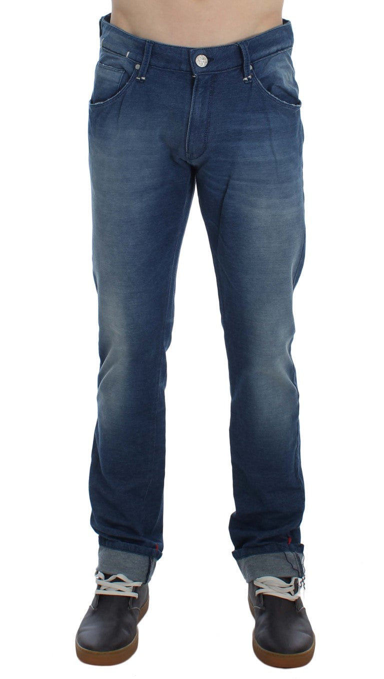 Acht Slim Fit Blue Wash italiensk denim