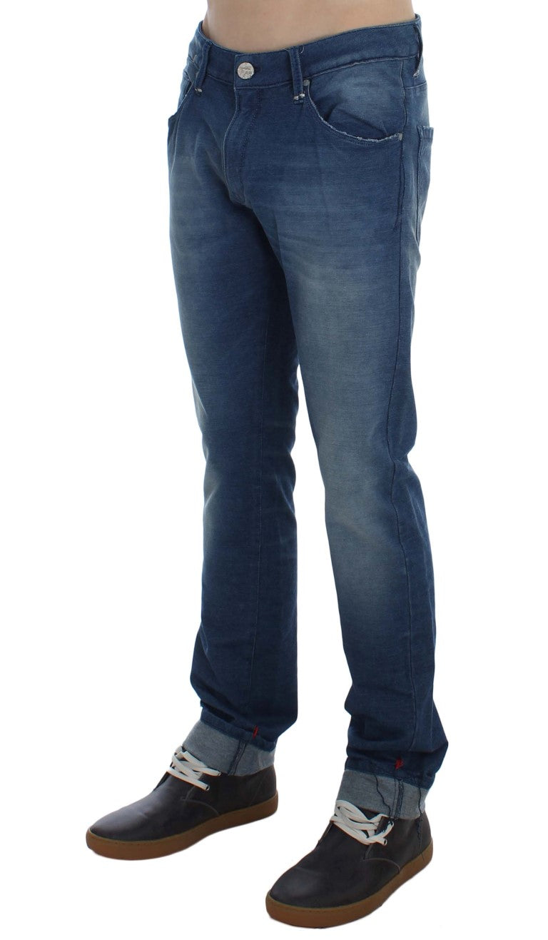 Acht Slim Fit Blue Wash italiensk denim