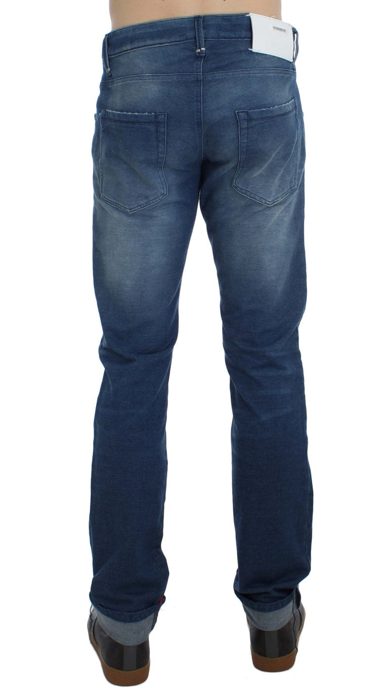 Acht Slim Fit Blue Wash italiensk denim