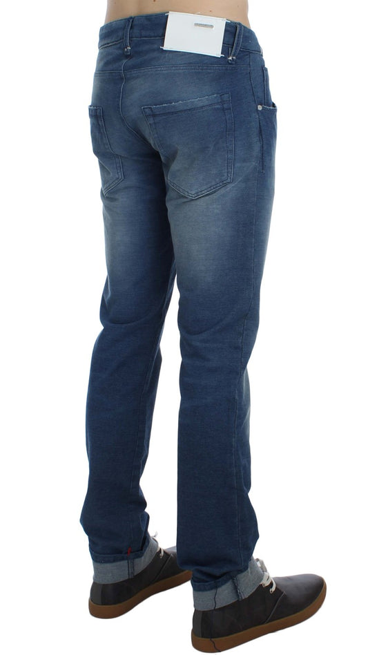 Acht Slim Fit Blue Wash italiensk denim