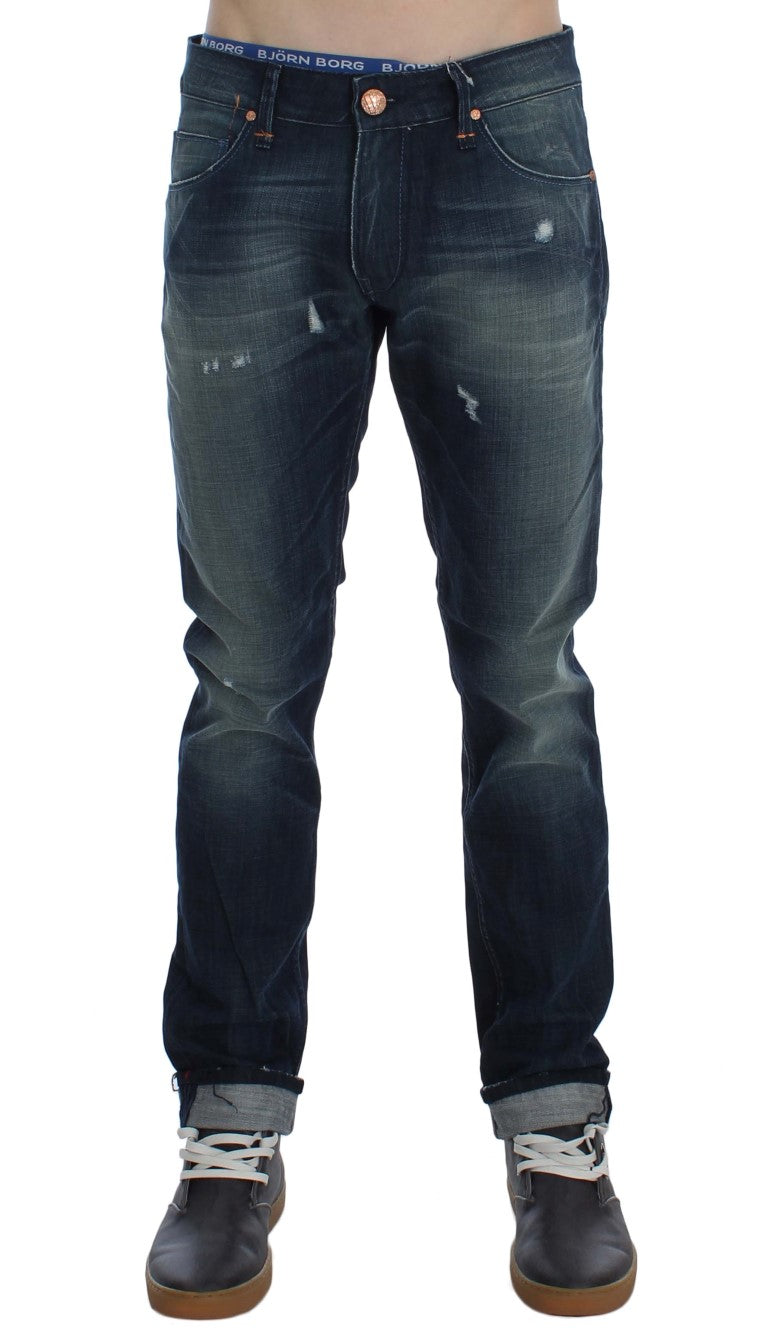 Acht Sleek Slim Fit italienske denim jeans